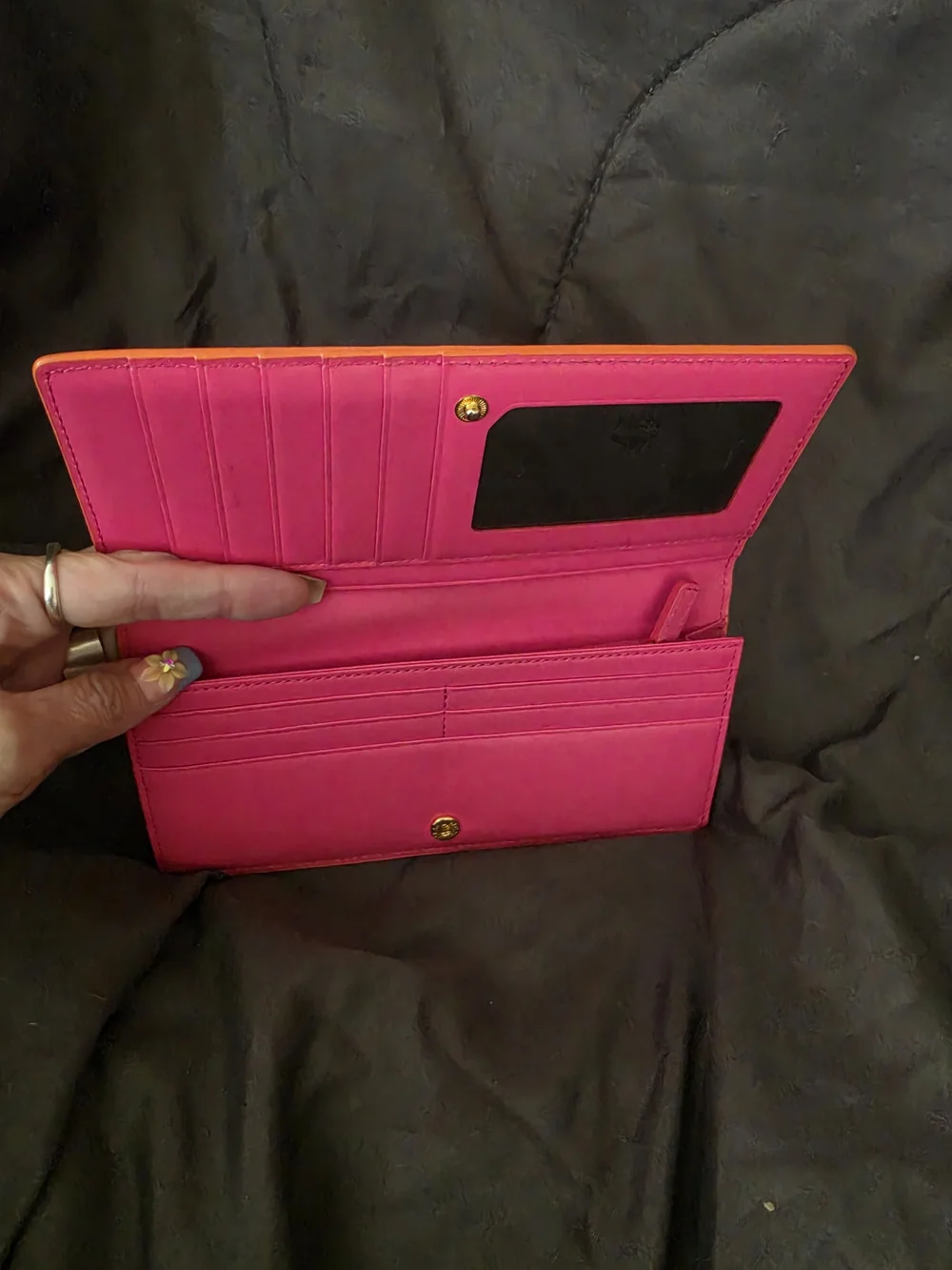 MCM Orange Leather Long Wallet - Picture 7 of 11